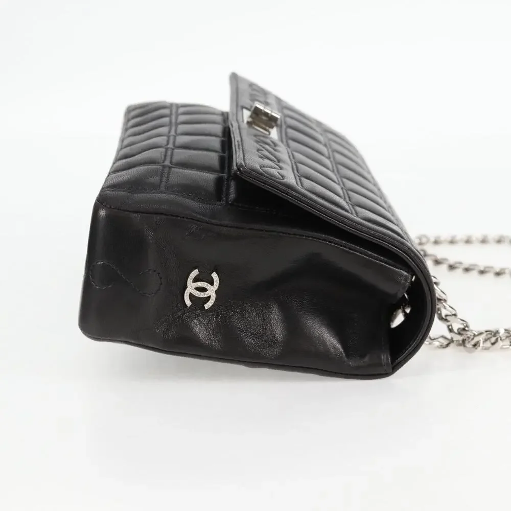 Chanel Single Flap Double Chain 2001 Shoulder Bag Black